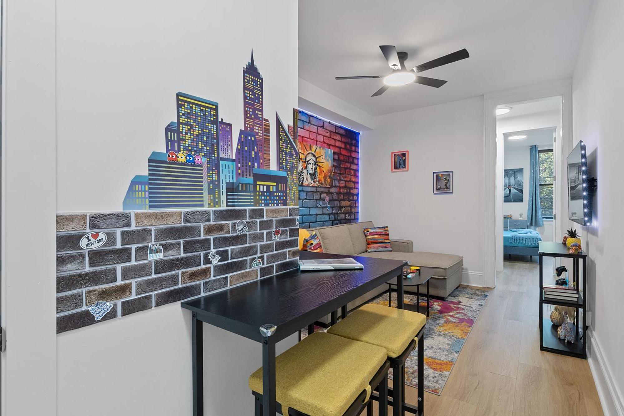 Funky & Colorful Urban Getaway, 20 Minutes To Nyc Apartment โฮโบเกน ภายนอก รูปภาพ